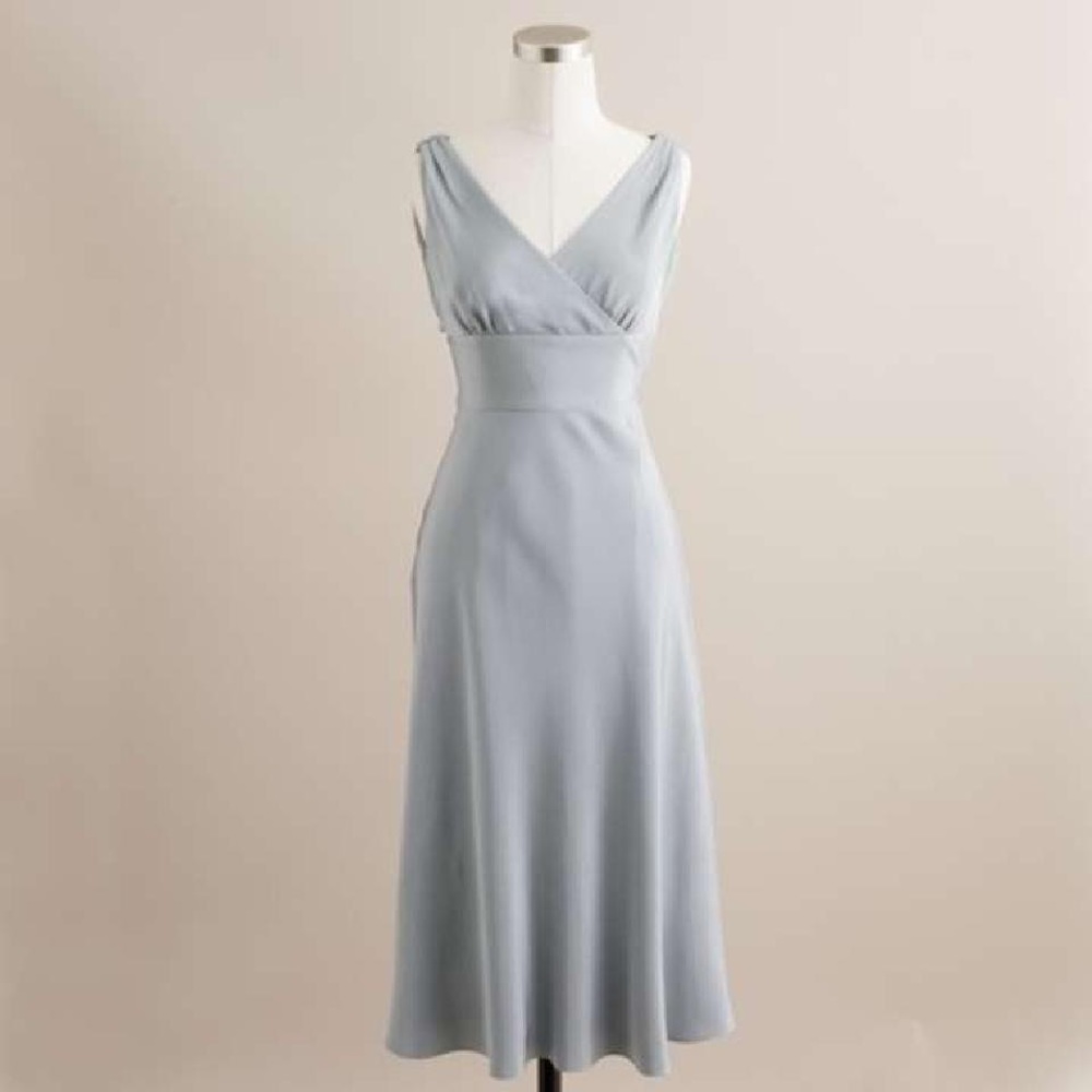 J. Crew | Silk Grey Midi Dress Womens